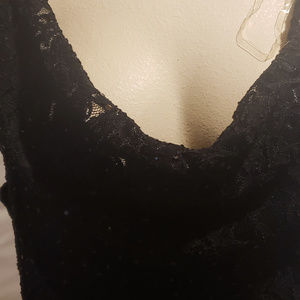Cowl Neck Black Spandex/Lace Dress